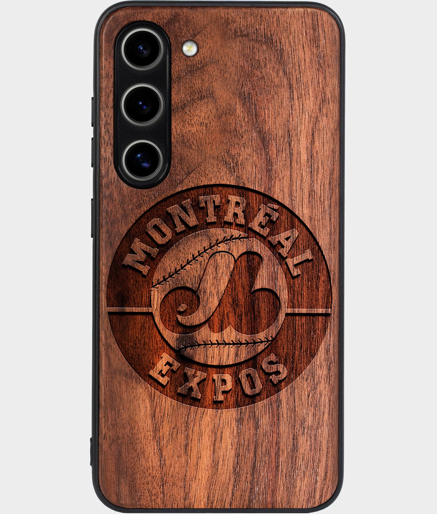 Best Wood Montreal Expos Samsung Galaxy S24 Plus Case - Custom Engraved Cover - Engraved In Nature