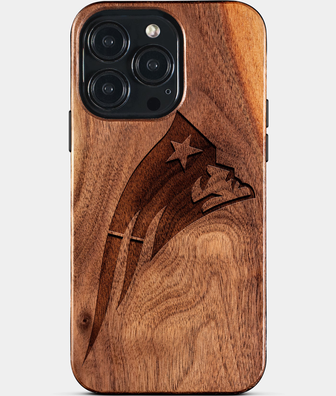 Custom New England Patriots iPhone 15/15 Pro/15 Pro Max/15 Plus Case - Wood Patriots Cover - Eco-friendly New England Patriots iPhone 15 Case - Carved Wood Custom New England Patriots Gift For Him - Monogrammed Personalized iPhone 15 Cover By Engraved In Nature