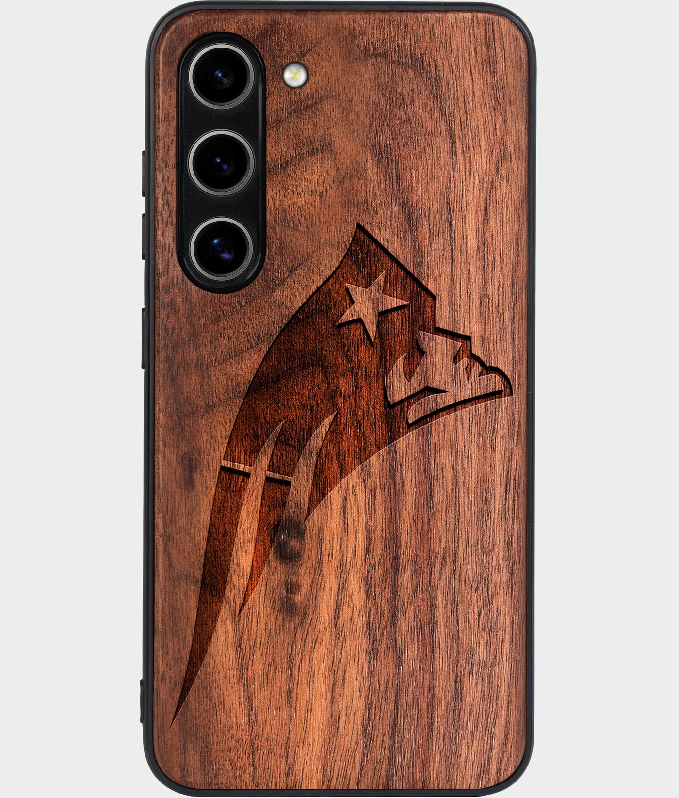 Best Wood New England Patriots Samsung Galaxy S24 Plus Case - Custom Engraved Cover - Engraved In Nature