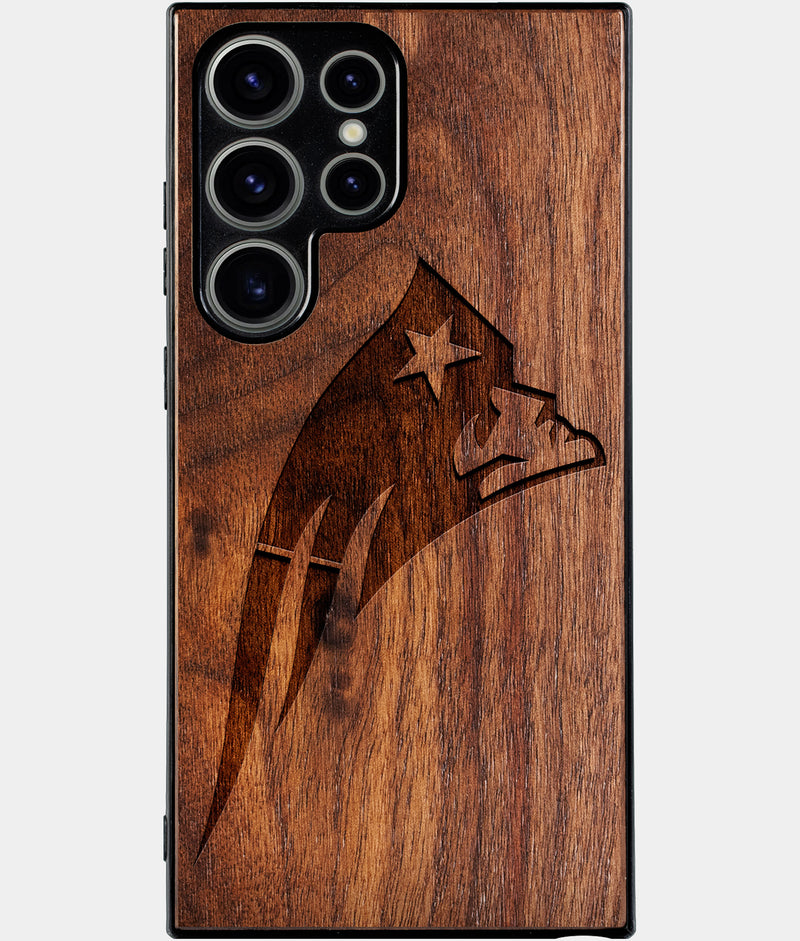 Best Wood New England Patriots Samsung Galaxy S24 Ultra Case - Custom Engraved Cover - Engraved In Nature