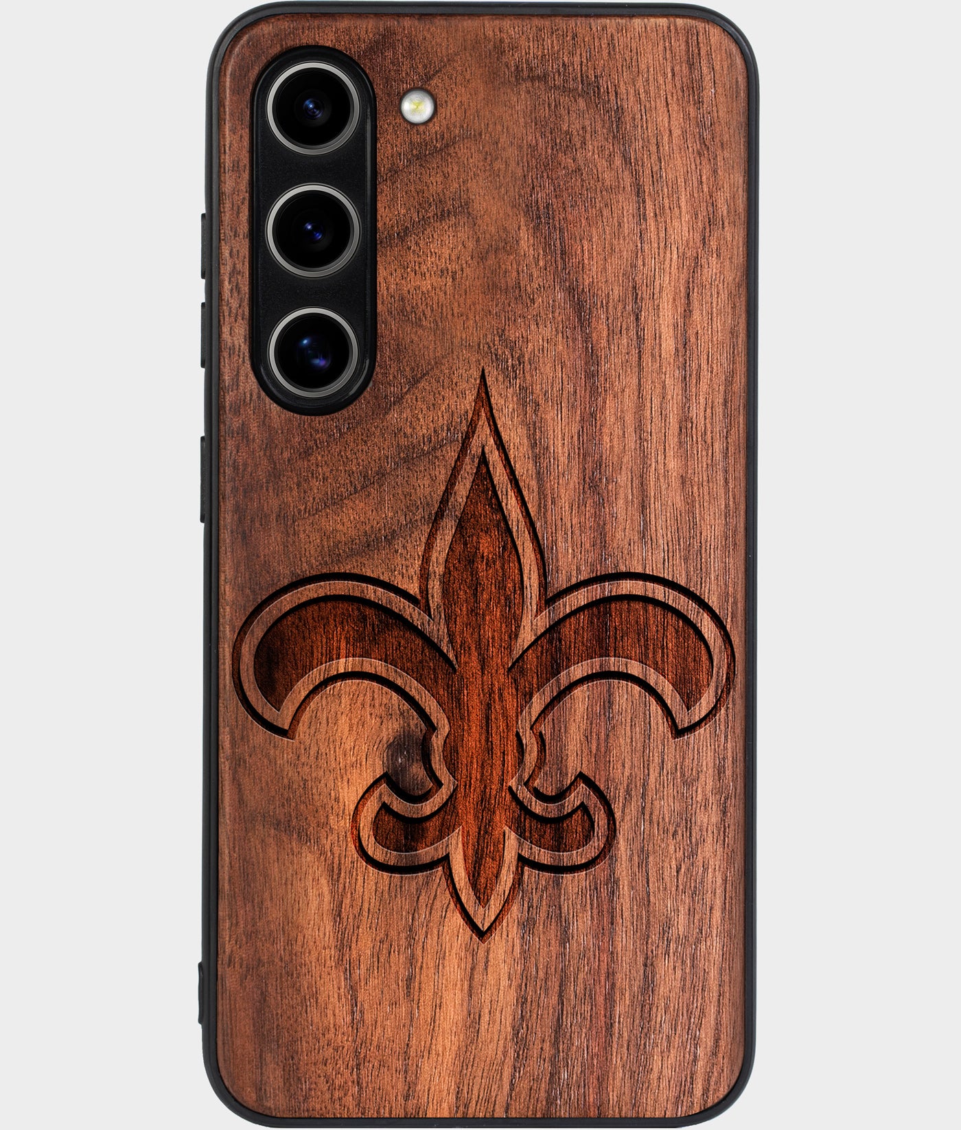 Best Wood New Orleans Saints Samsung Galaxy S24 Plus Case - Custom Engraved Cover - Engraved In Nature