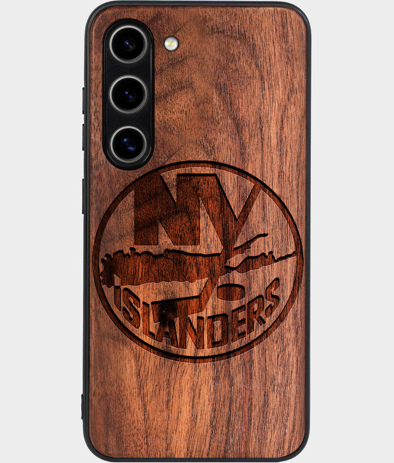 Best Wood New York Islanders Samsung Galaxy S24 Plus Case - Custom Engraved Cover - Engraved In Nature