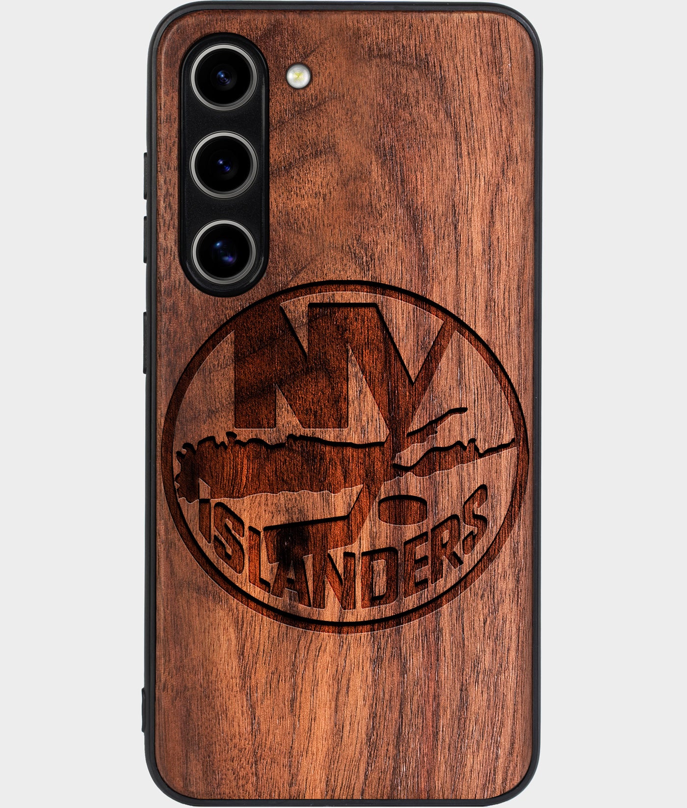 Best Wood New York Islanders Galaxy S24 Case - Custom Engraved Cover - Engraved In Nature