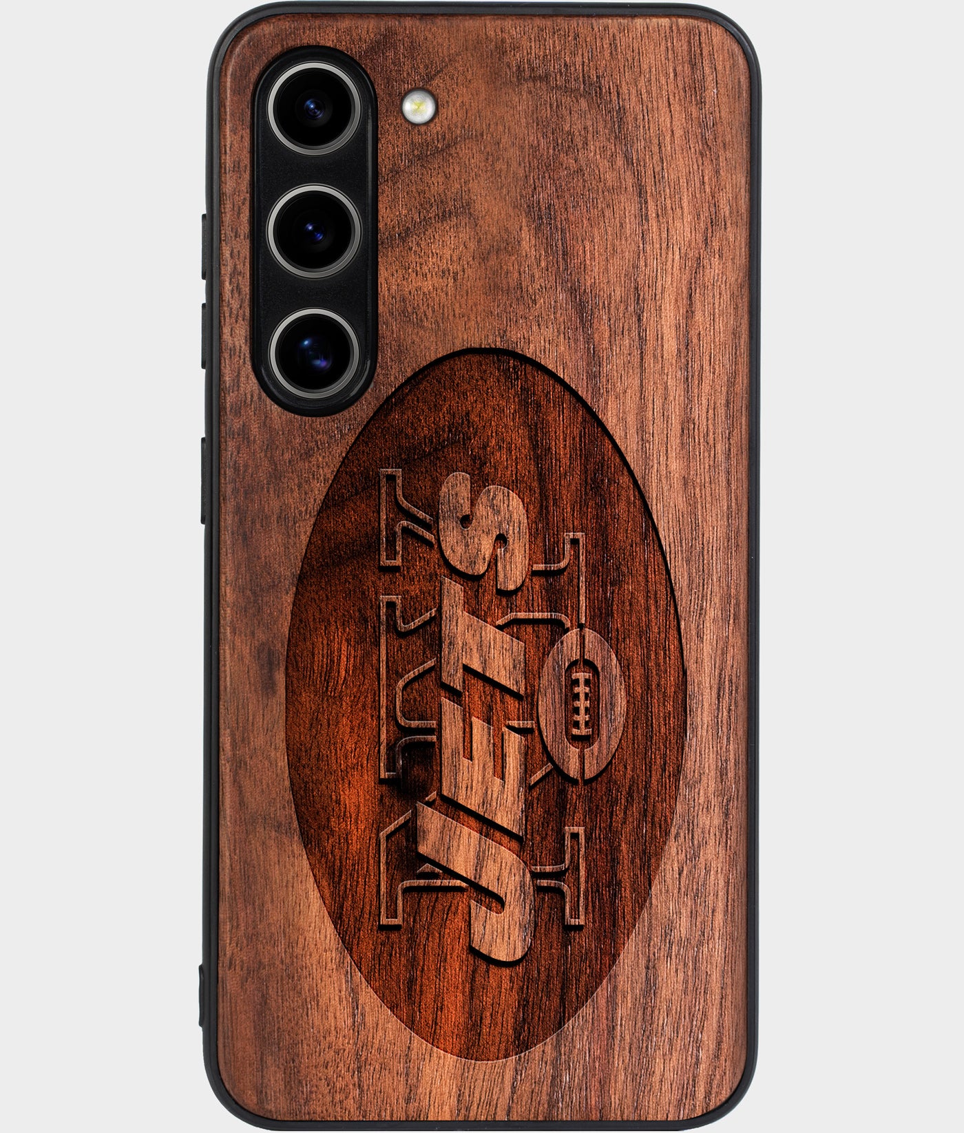 Best Wood New York Jets Samsung Galaxy S24 Plus Case - Custom Engraved Cover - Engraved In Nature