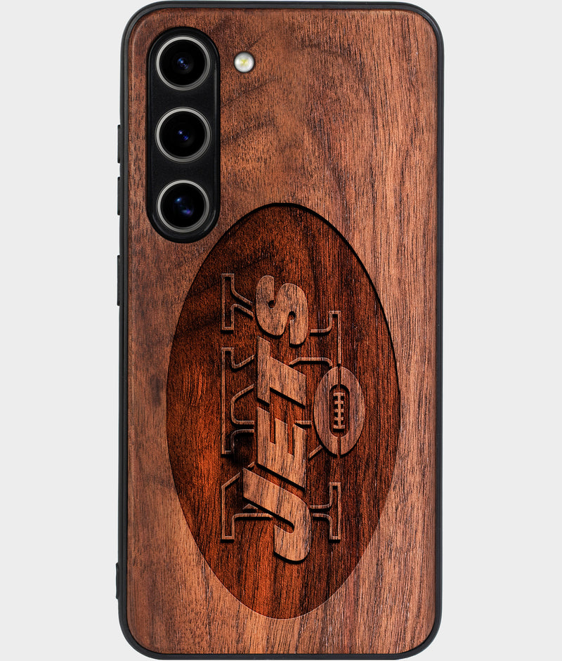 Best Wood New York Jets Samsung Galaxy S24 Case - Custom Engraved Cover - Engraved In Nature