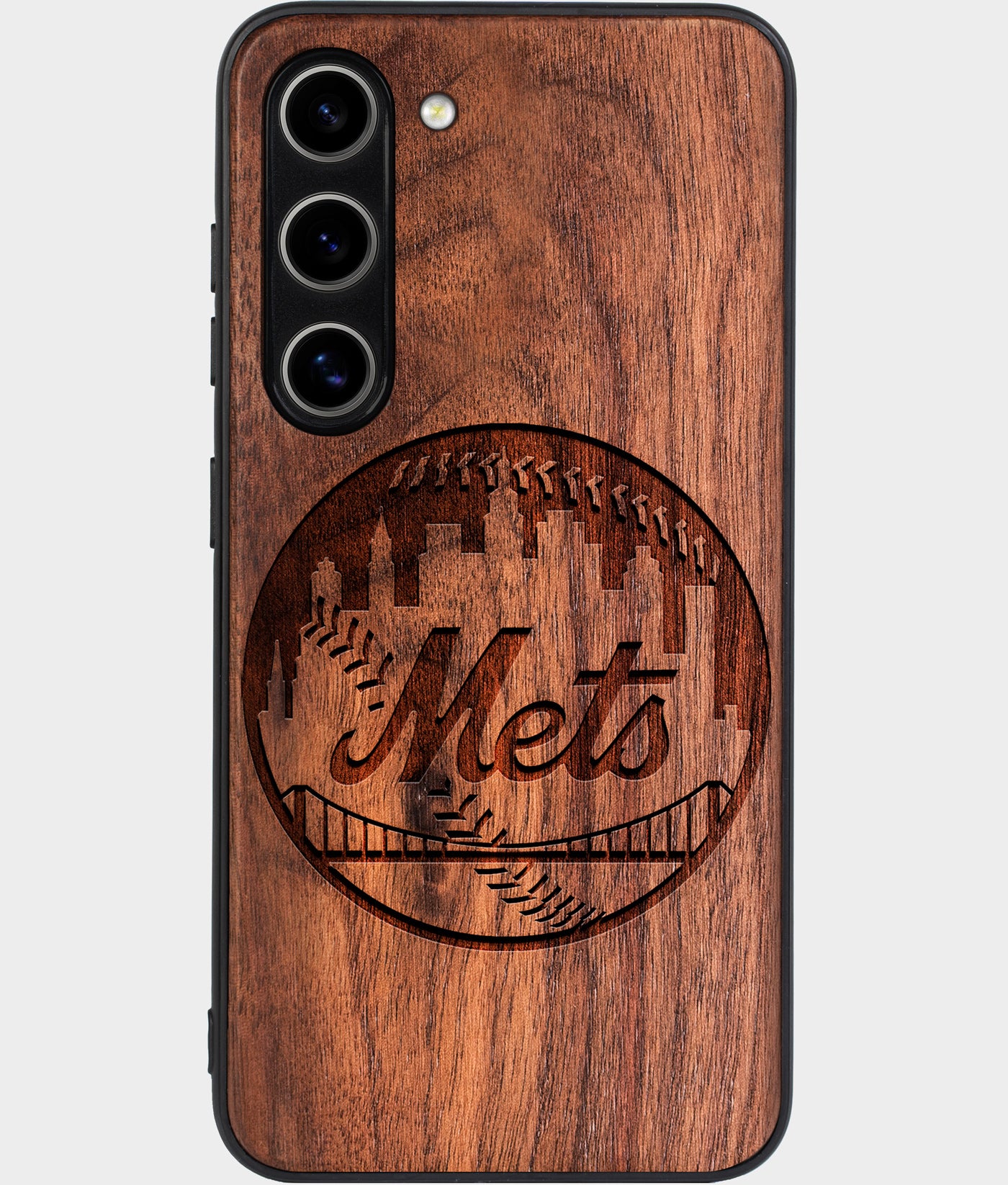 Best Wood New York Mets Samsung Galaxy S24 Plus Case - Custom Engraved Cover - Engraved In Nature