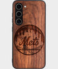 Best Wood New York Mets Samsung Galaxy S24 Plus Case - Custom Engraved Cover - Engraved In Nature