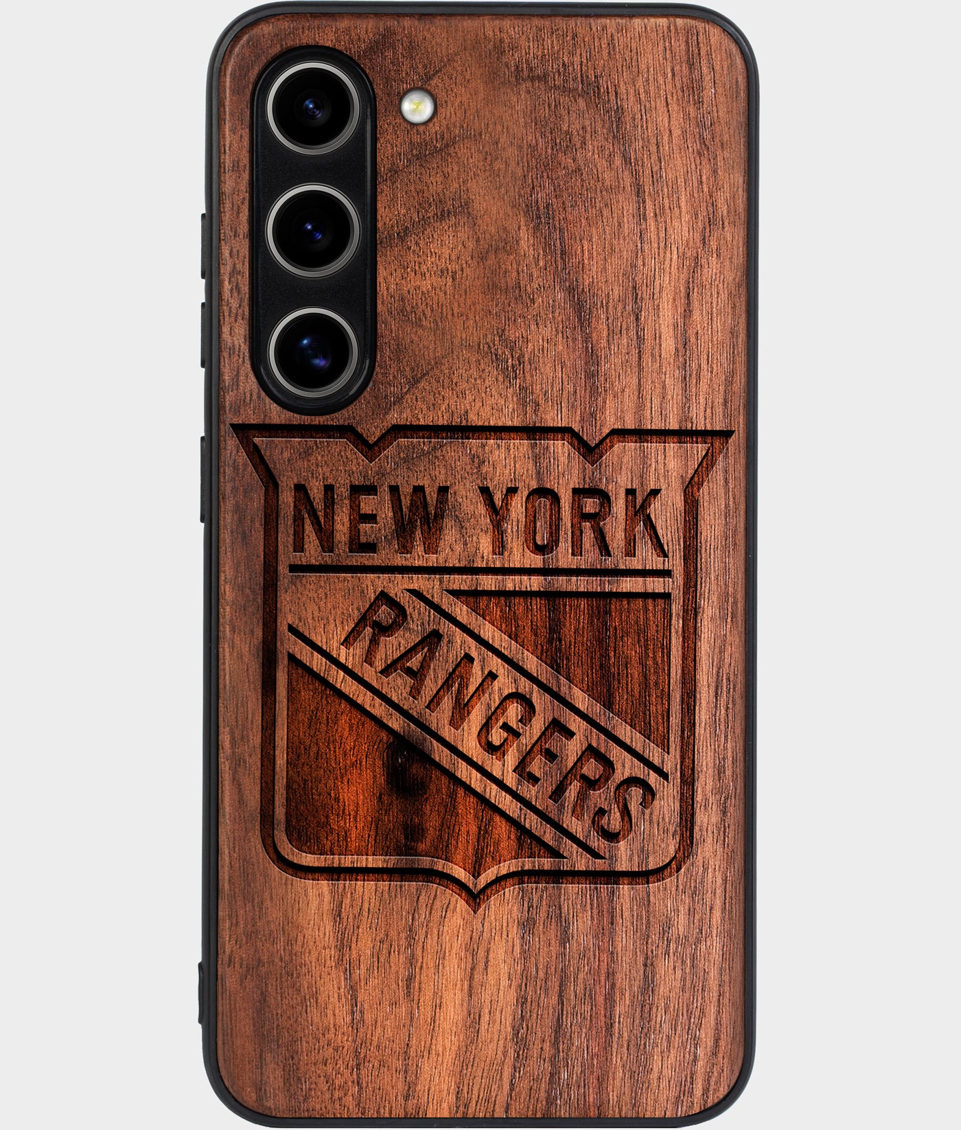 Best Wood New York Rangers Samsung Galaxy S24 Plus Case - Custom Engraved Cover - Engraved In Nature