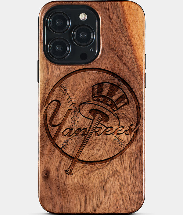 Custom New York Yankees iPhone 15/15 Pro/15 Pro Max/15 Plus Case - Wood Yankees Cover - Eco-friendly New York Yankees iPhone 15 Case - Carved Wood Custom New York Yankees Gift For Him - Monogrammed Personalized iPhone 15 Cover By Engraved In Nature