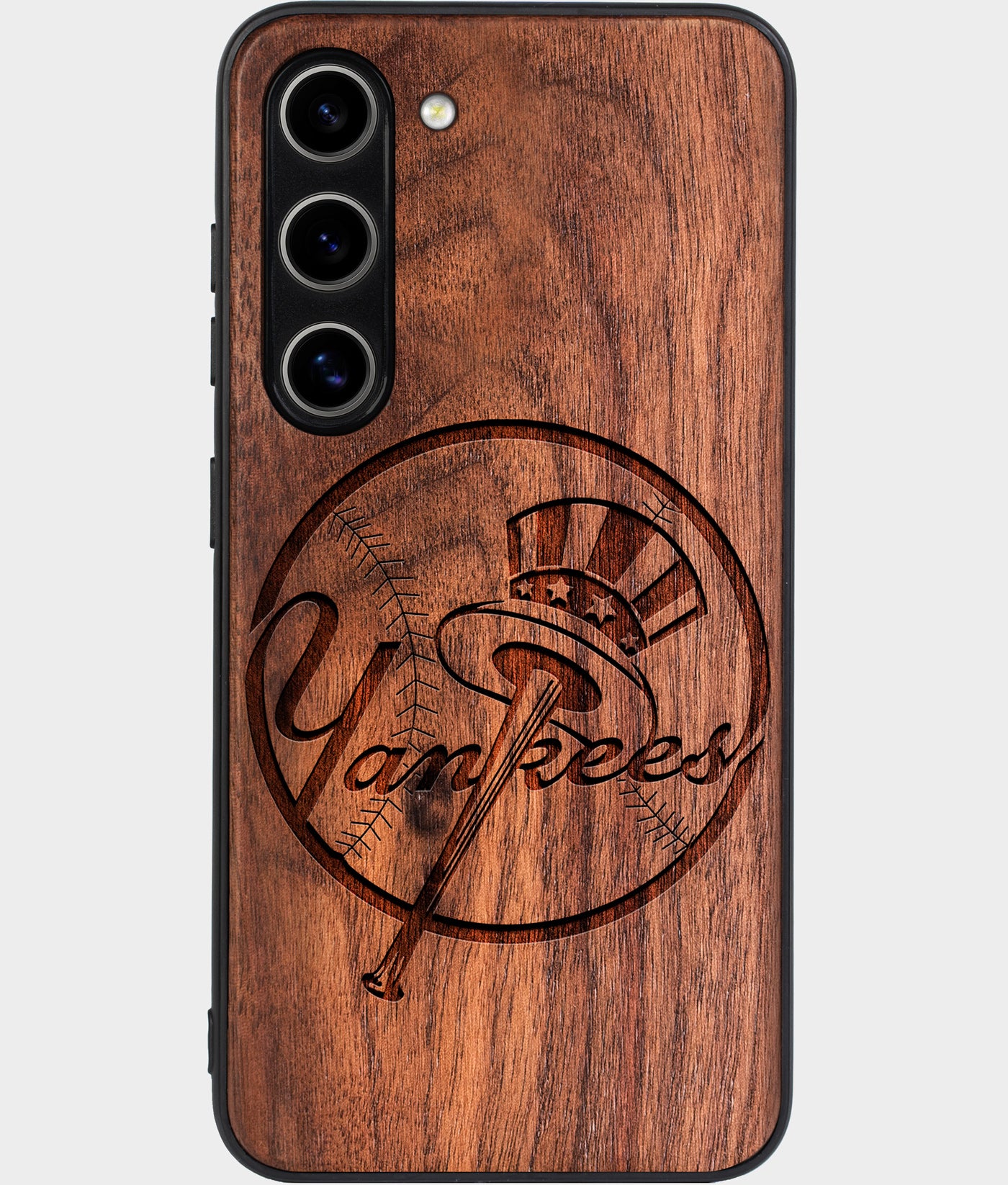 Best Wood New York Yankees Samsung Galaxy S24 Plus Case - Custom Engraved Cover - Engraved In Nature