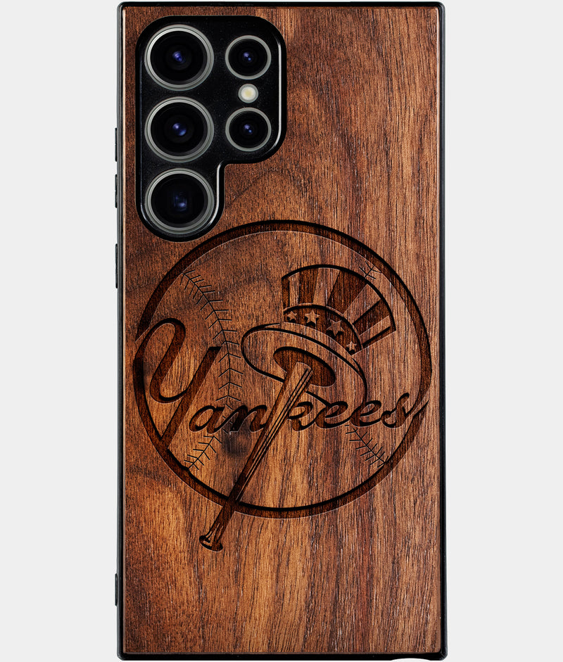 Best Wood New York Yankees Samsung Galaxy S24 Ultra Case - Custom Engraved Cover - Engraved In Nature