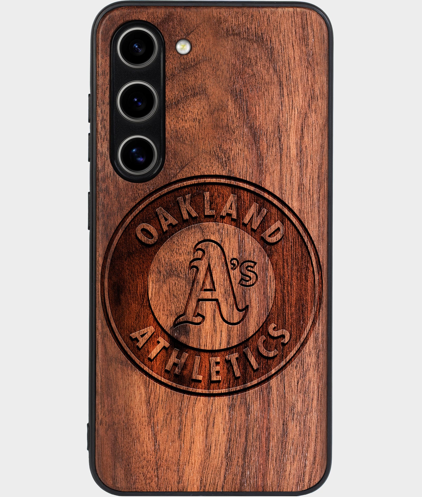 Best Wood Oakland Athletics Samsung Galaxy S24 Plus Case - Custom Engraved Cover - Engraved In Nature