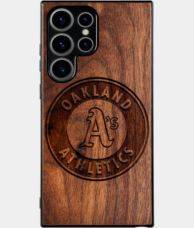 Best Wood Oakland Athletics Samsung Galaxy S24 Ultra Case - Custom Engraved Cover - Engraved In Nature