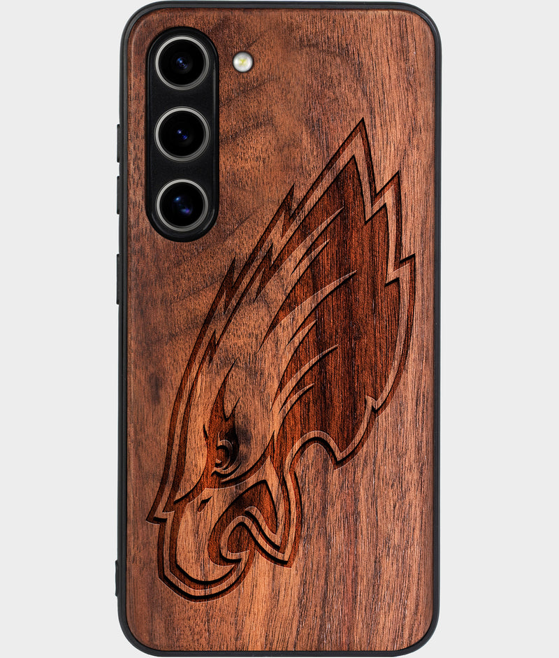 Best Wood Philadelphia Eagles Samsung Galaxy S24 Plus Case - Custom Engraved Cover - Engraved In Nature