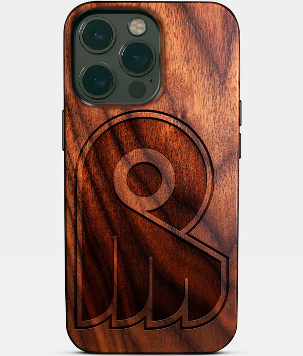 Custom Philadelphia Flyers iPhone 14/14 Pro/14 Pro Max/14 Plus Case - Wood Flyers Cover - Eco-friendly Philadelphia Flyers iPhone 14 Case - Carved Wood Custom Philadelphia Flyers Gift For Him - Monogrammed Personalized iPhone 14 Cover By Engraved In Nature