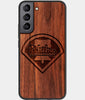 Best Wood Philadelphia Phillies Samsung Galaxy S23 Plus Case - Custom Engraved Cover - Engraved In Nature