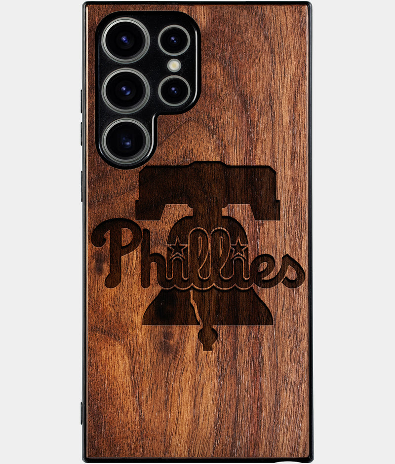 Best Wood Philadelphia Phillies Samsung Galaxy S24 Ultra Case - Custom Engraved Cover - Engraved In Nature