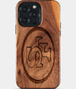 Custom San Francisco 49ers iPhone 15/15 Pro/15 Pro Max/15 Plus Case - Wood 49ers Cover - Eco-friendly San Francisco 49Ers iPhone 15 Case - Carved Wood Custom San Francisco 49Ers Gift For Him - Monogrammed Personalized iPhone 15 Cover By Engraved In Nature