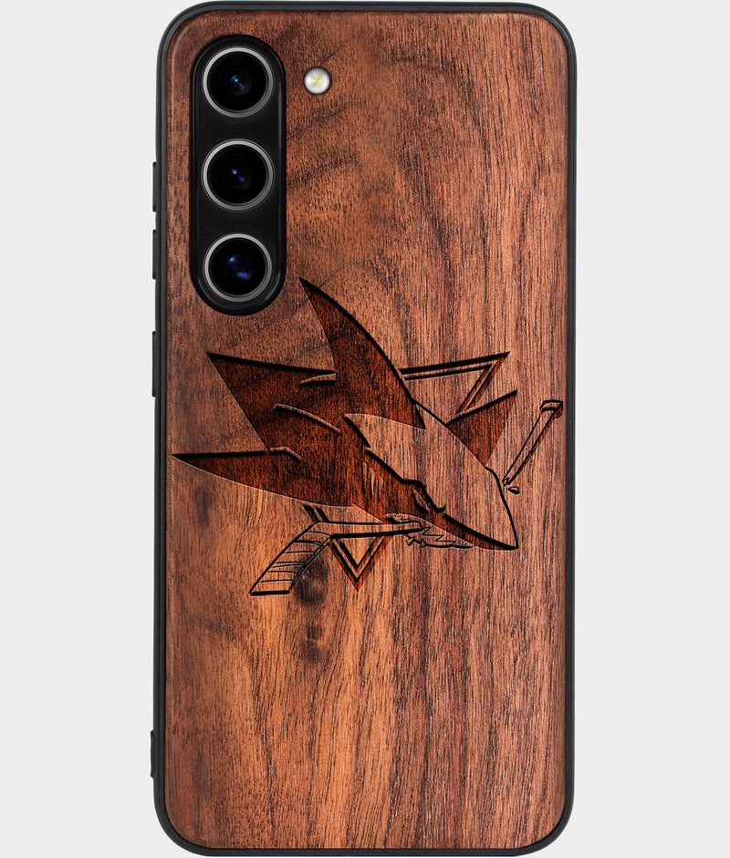 Best Wood San Jose Sharks Samsung Galaxy S24 Plus Case - Custom Engraved Cover - Engraved In Nature