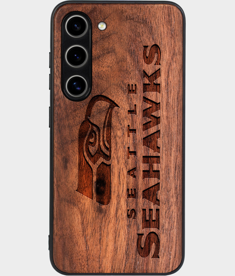 Best Wood Seattle Seahawks Samsung Galaxy S24 Plus Case - Custom Engraved Cover - Engraved In Nature