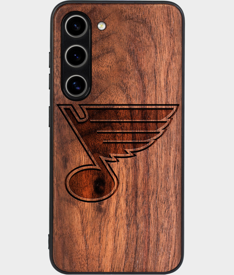 Best Wood St Louis Blues Samsung Galaxy S24 Plus Case - Custom Engraved Cover - Engraved In Nature