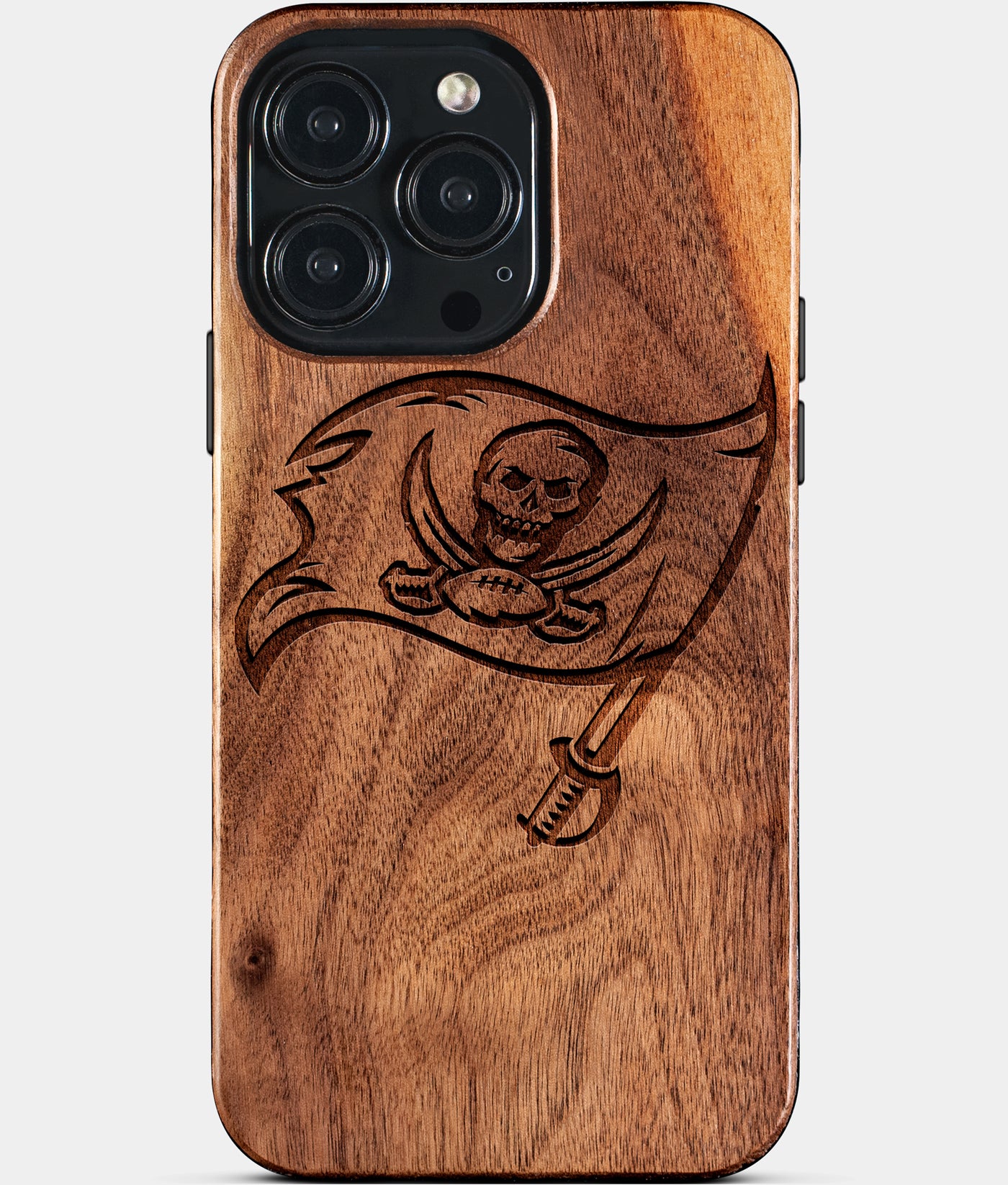 Custom Tampa Bay Buccaneers iPhone 15/15 Pro/15 Pro Max/15 Plus Case - Wood Buccaneers Cover - Eco-friendly Tampa Bay Buccaneers iPhone 15 Case - Carved Wood Custom Tampa Bay Buccaneers Gift For Him - Monogrammed Personalized iPhone 15 Cover By Engraved In Nature