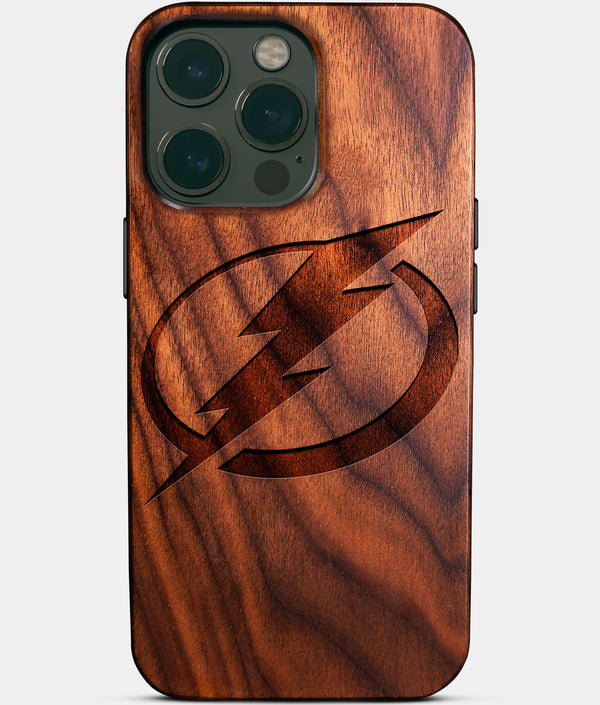 Custom Tampa Bay Lightning iPhone 14/14 Pro/14 Pro Max/14 Plus Case - Wood Lightning Covers - Eco-friendly Tampa Bay Lightning iPhone 14 Case - Carved Wood Custom Tampa Bay Lightning Gift For Him - Monogrammed Personalized iPhone 14 Cover By Engraved In Nature