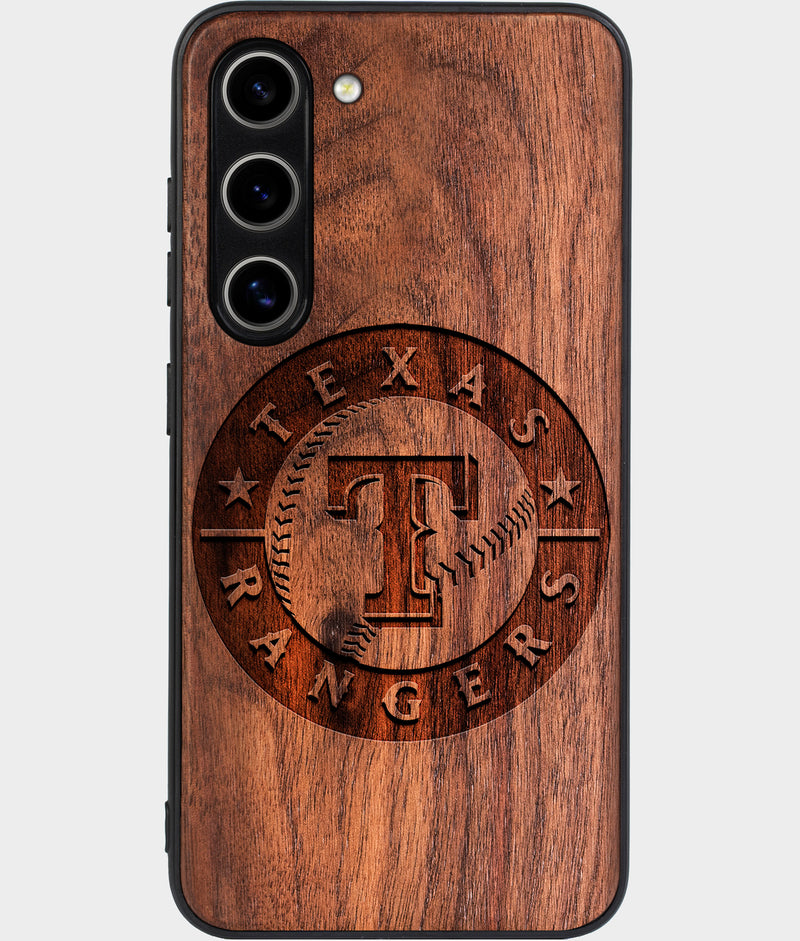 Best Wood Texas Rangers Samsung Galaxy S24 Plus Case - Custom Engraved Cover - Engraved In Nature