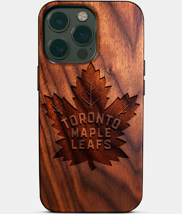 Custom Toronto Maple Leafs iPhone 14/14 Pro/14 Pro Max/14 Plus Case - Wood Maple Leafs Cover - Eco-friendly Toronto Maple Leafs iPhone 14 Case - Carved Wood Custom Toronto Maple Leafs Gift For Him - Monogrammed Personalized iPhone 14 Cover By Engraved In Nature