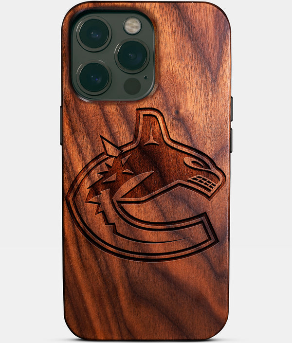 Custom Vancouver Canucks iPhone 14/14 Pro/14 Pro Max/14 Plus Case - Wood Canucks Cover - Eco-friendly Vancouver Canucks iPhone 14 Case - Carved Wood Custom Vancouver Canucks Gift For Him - Monogrammed Personalized iPhone 14 Cover By Engraved In Nature