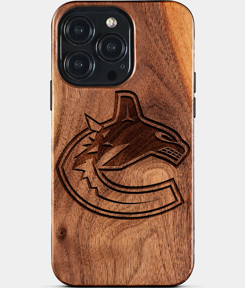 Custom Vancouver Canucks iPhone 15/15 Pro/15 Pro Max/15 Plus Case - Wood Canucks Cover - Eco-friendly Vancouver Canucks iPhone 15 Case - Carved Wood Custom Vancouver Canucks Gift For Him - Monogrammed Personalized iPhone 15 Cover By Engraved In Nature