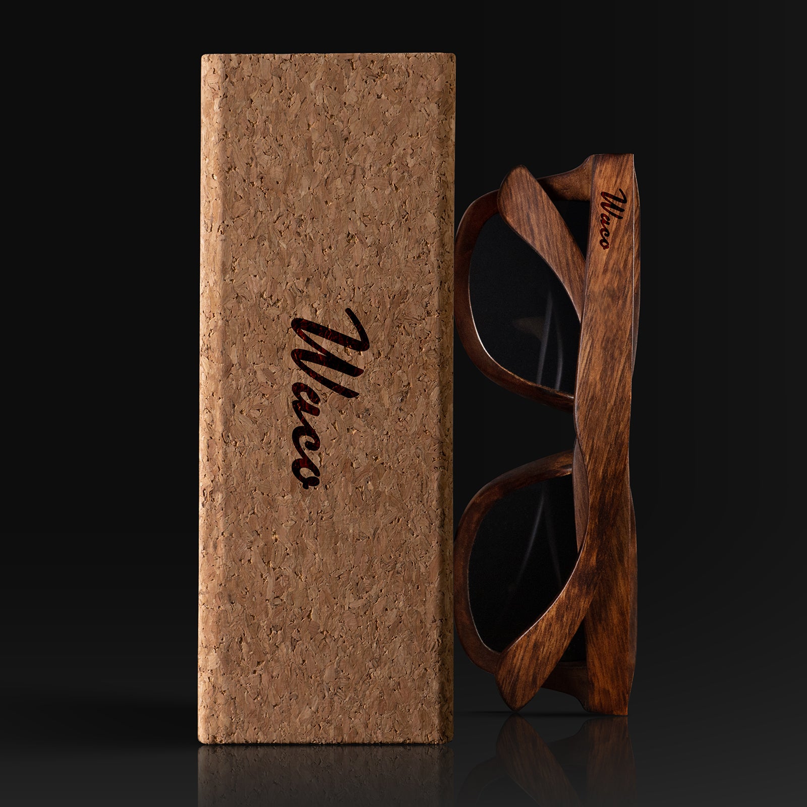 Waco Texas Wood Sunglasses with custom engraving. Custom Waco Texas Gifts For Men -  Sustainable Waco Texas eco friendly products - Personalized Waco Texas Birthday Gifts - Unique Waco Texas travel Souvenirs and gift shops. Waco Texas Wayfarer Eyewear and Shades wiith Box