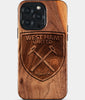 Custom West Ham United F.C. iPhone 15/15 Pro/15 Pro Max/15 Plus Case - Wood West Ham United FC Cover - Eco-friendly West Ham United FC iPhone 15 Case - Carved Wood Custom West Ham United FC Gift For Him - Monogrammed Personalized iPhone 15 Cover By Engraved In Nature