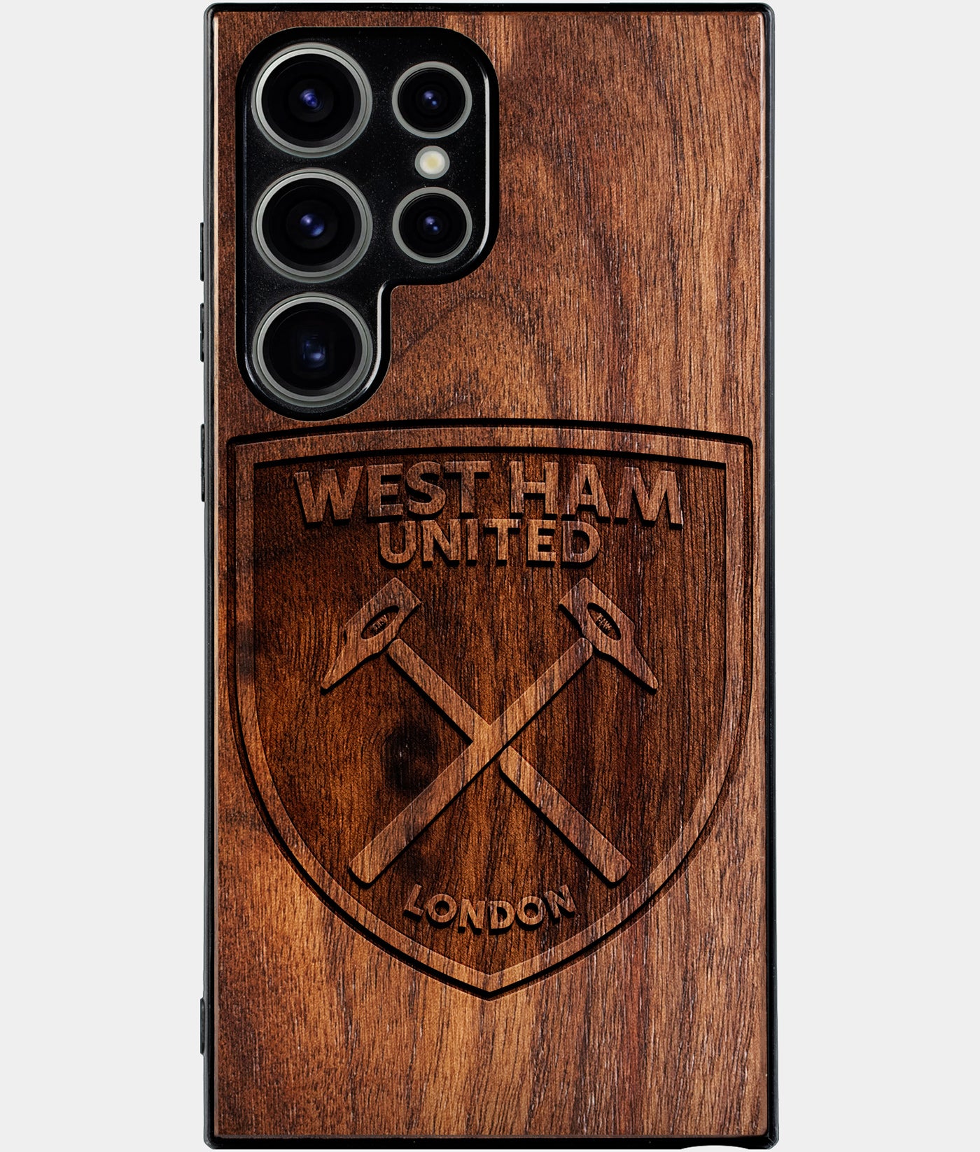 Best Wood West Ham United F.C. Samsung Galaxy S24 Ultra Case - Custom Engraved Cover - Engraved In Nature