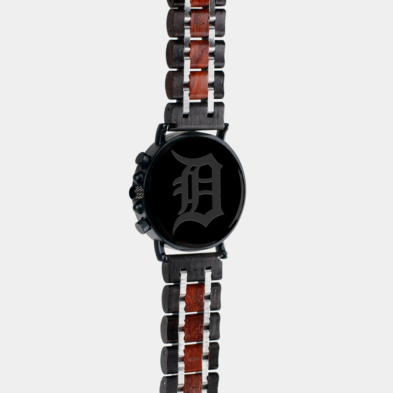 Best Detroit Tigers Mahogany And Walnut Wood Chronograph Watch - Engraved In Nature