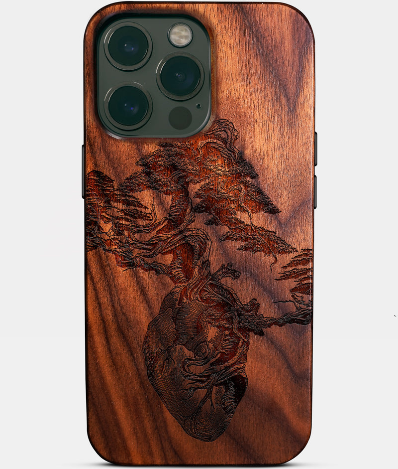 Anatomical Heart and Bonsai Tree iPhone Cases - Wood Earth and Heart iPhone 15 Cases
