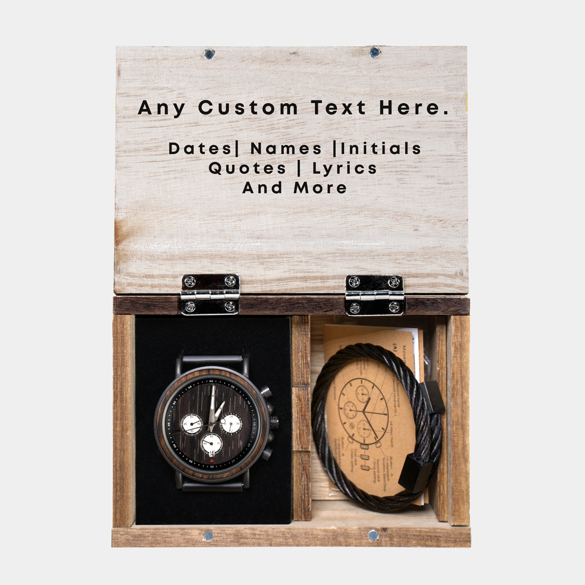 Dallas Cowboys Wood Watch - Custom Cowboys Chronograph Wristwatch - Custom Dallas Cowboys Gifts for Men - Best Dallas Cowboys Gifts