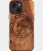 Eco-friendly AFC Ajax iPhone 15 Case - Carved Wood Custom AFC Ajax Gift For Him - Monogrammed Personalized iPhone 15 Cover By Engraved In Nature