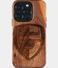 Eco-friendly Arsenal FC iPhone 15 Pro Case - Carved Wood Custom Arsenal FC Gift For Him - Monogrammed Personalized iPhone 15 Pro Cover By Engraved In Nature