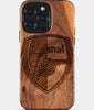 Eco-friendly Arsenal FC iPhone 15 Pro Max Case - Carved Wood Custom Arsenal FC Gift For Him - Monogrammed Personalized iPhone 15 Pro Max Cover By Engraved In Nature