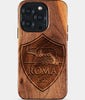 Eco-friendly AS Roma iPhone 15 Pro Case - Carved Wood Custom AS Roma Gift For Him - Monogrammed Personalized iPhone 15 Pro Cover By Engraved In Nature