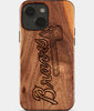 Eco-friendly Atlanta Braves iPhone 15 Case - Carved Wood Custom Atlanta Braves Gift For Him - Monogrammed Personalized iPhone 15 Cover By Engraved In Nature