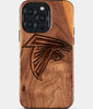 Eco-friendly Atlanta Falcons iPhone 15 Pro Max Case - Carved Wood Custom Atlanta Falcons Gift For Him - Monogrammed Personalized iPhone 15 Pro Max Cover By Engraved In Nature