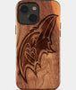 Eco-friendly Baltimore Ravens iPhone 15 Plus Case - Carved Wood Custom Baltimore Ravens Gift For Him - Monogrammed Personalized iPhone 15 Plus Cover By Engraved In Nature