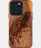 Eco-friendly Baltimore Ravens iPhone 15 Pro Case - Carved Wood Custom Baltimore Ravens Gift For Him - Monogrammed Personalized iPhone 15 Pro Cover By Engraved In Nature