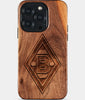 Eco-friendly Borussia Monchengladbach iPhone 15 Pro Case - Carved Wood Custom Borussia Monchengladbach Gift For Him - Monogrammed Personalized iPhone 15 Pro Cover By Engraved In Nature