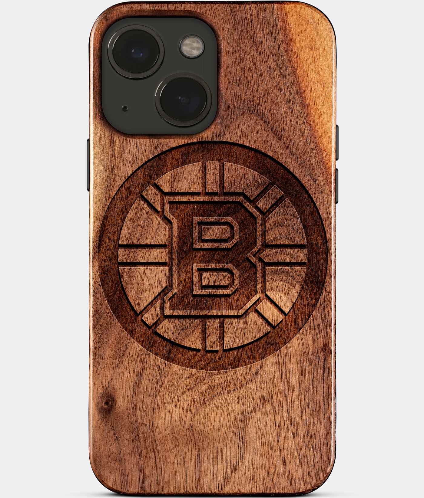 Eco-friendly Boston Bruins iPhone 15 Case - Carved Wood Custom Boston Bruins Gift For Him - Monogrammed Personalized iPhone 15 Cover By Engraved In Nature