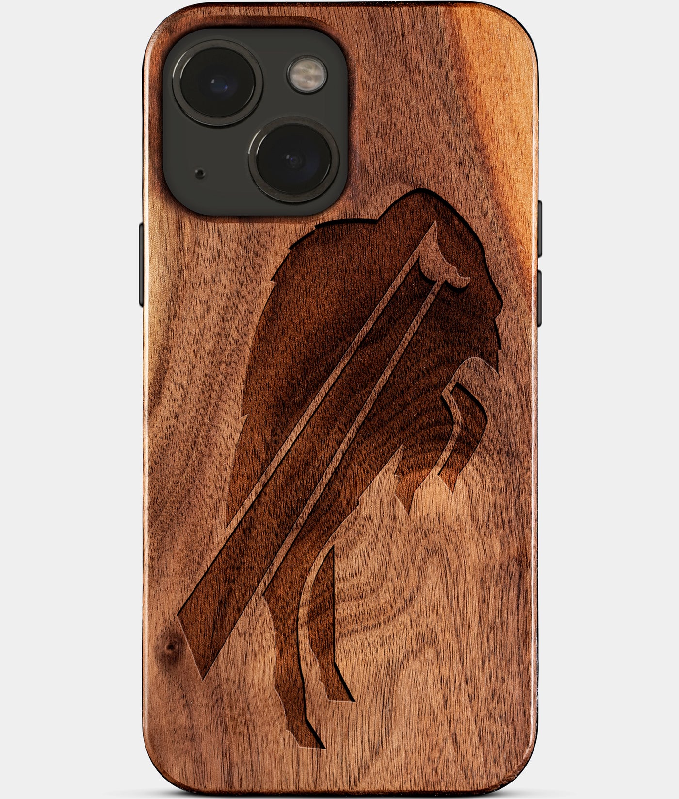 Eco-friendly Buffalo Bills iPhone 15 Case - Carved Wood Custom Buffalo Bills Gift For Him - Monogrammed Personalized iPhone 15 Cover By Engraved In Nature