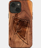 Eco-friendly Carolina Panthers iPhone 15 Case - Carved Wood Custom Carolina Panthers Gift For Him - Monogrammed Personalized iPhone 15 Cover By Engraved In Nature