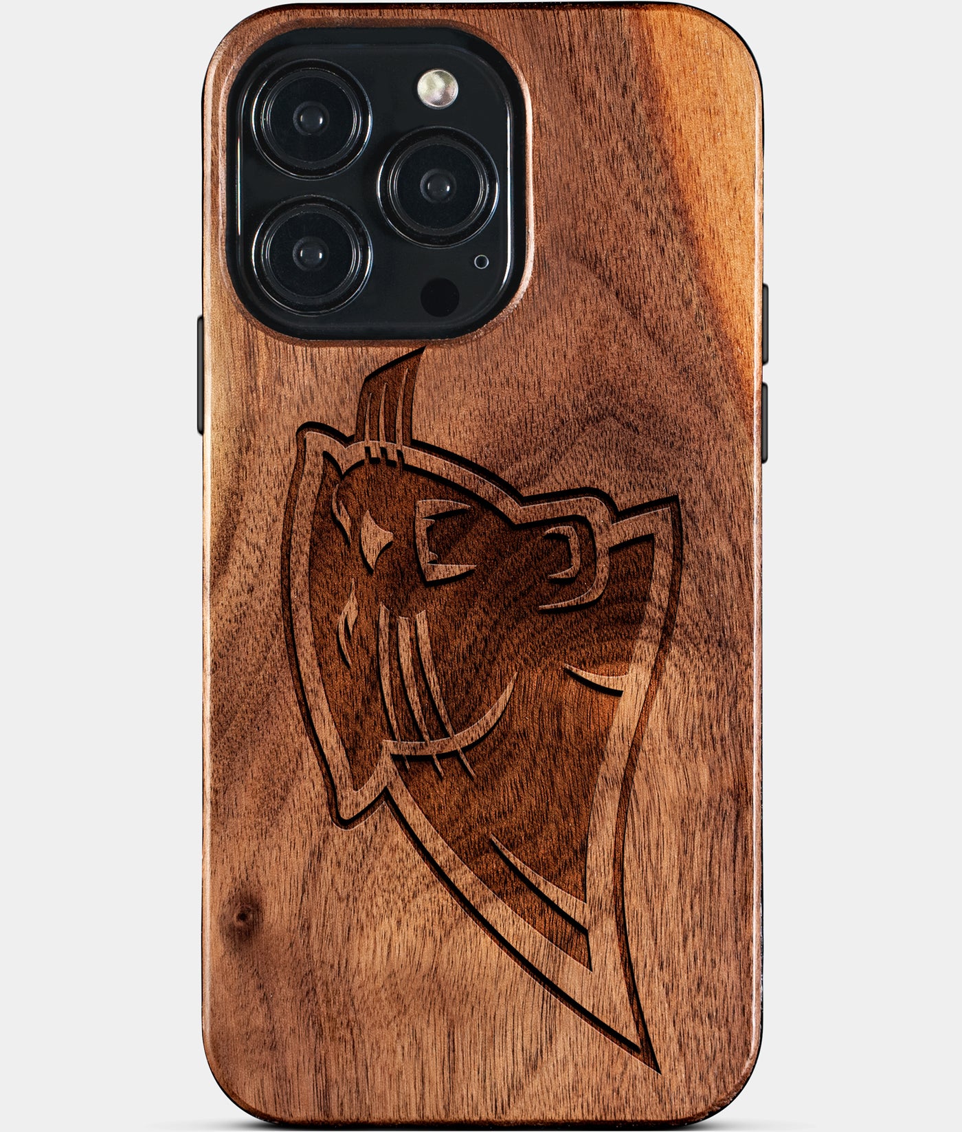 Eco-friendly Carolina Panthers iPhone 15 Pro Max Case - Carved Wood Custom Carolina Panthers Gift For Him - Monogrammed Personalized iPhone 15 Pro Max Cover By Engraved In Nature